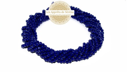 50 Perles rondes à facettes 6x5mm bleu marine AB