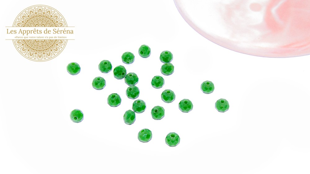 abaques à facettes 6x5mm vert avocat
