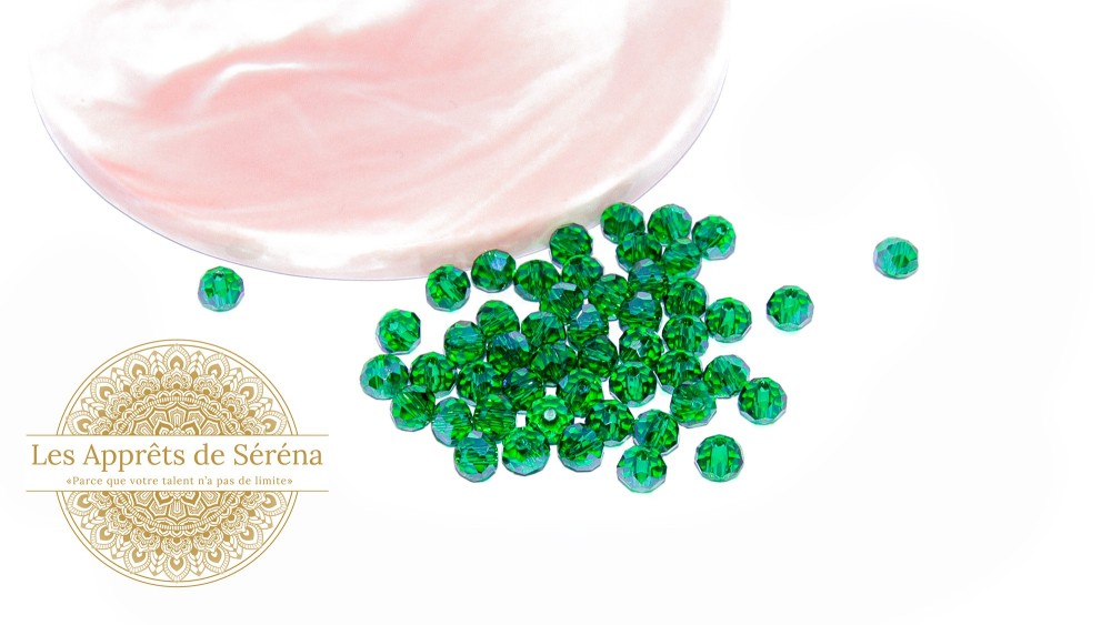 abaques à facettes 6mm vert émeraude AB