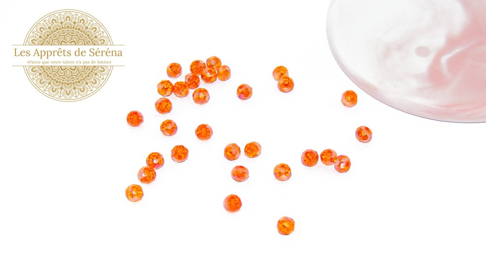 abaques à facettes 6x5mm orange AB