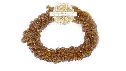 50 Perles abaques à facettes 6x5mm ambre AB