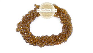 50 Perles abaques à facettes 6x5mm ambre AB