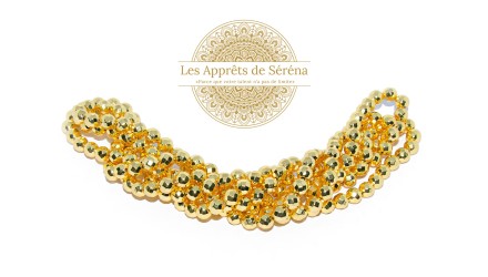 50 Perles rondes à facettes 6mm doré