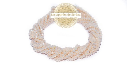 50 Perles abaques à facettes 6x5mm rose blush AB