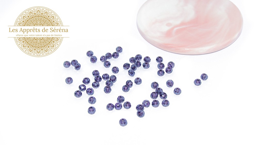 abaques à facettes 6x5mm violet AB