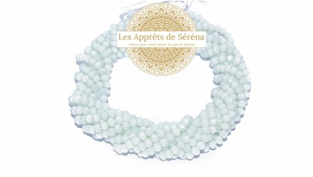 50 Perles abaques à facettes 6x5mm blanche