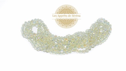 50 Perles abaques à facettes 6x5mm lumière AB