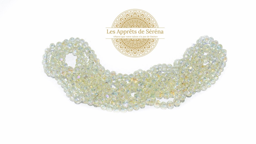 50 Perles abaques à facettes 6x5mm lumière AB