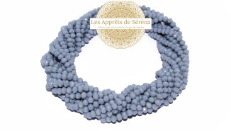 50 Perles abaques à facettes 6x5mm grises