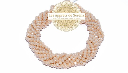 50 Perles abaques à facettes 6x5mm pêche AB