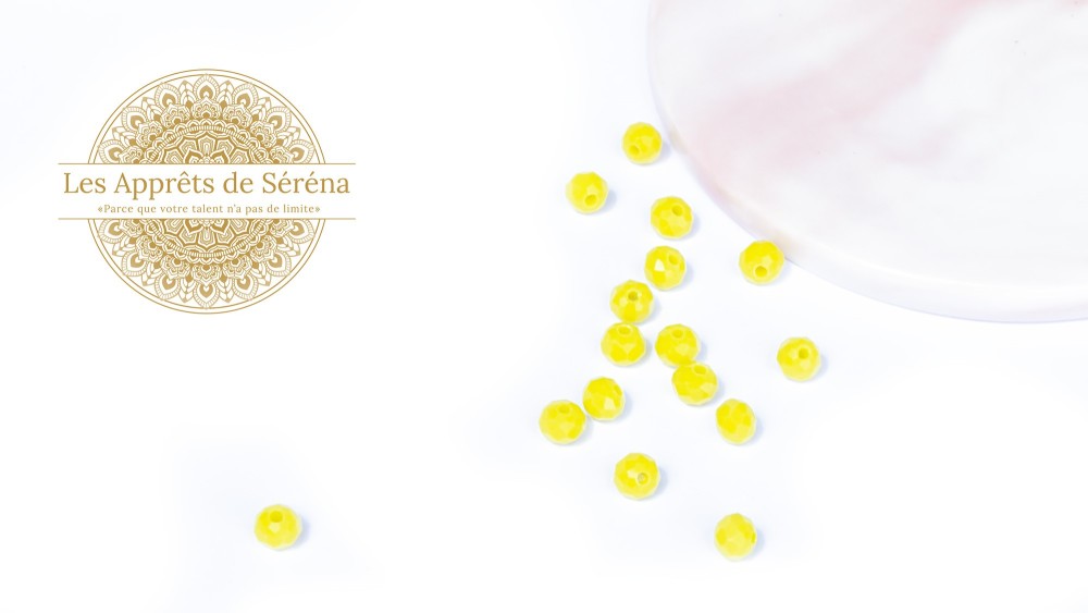 abaques à facettes 6x5mm jaune citron