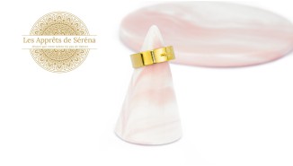 bague acier inoxydable doré