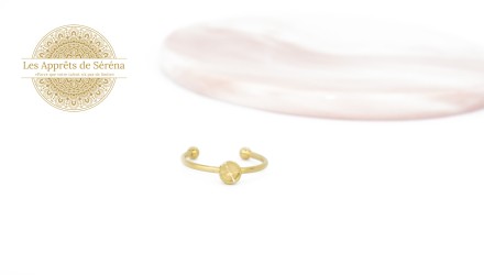 Support bague cabochon 4mm en acier 201 doré