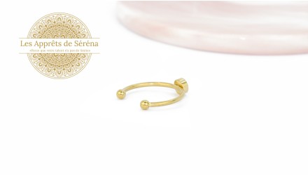 bague cabochon 4mm en acier 201 doré