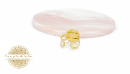 Bague support cabochon 12mm en acier 201 doré