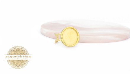 Bague support cabochon 16mm en acier 201 doré