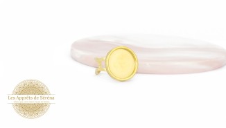 Bague support cabochon 16mm en acier 201 doré