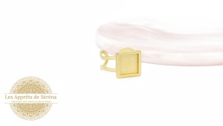 Bague support carré cabochon 10x10mm