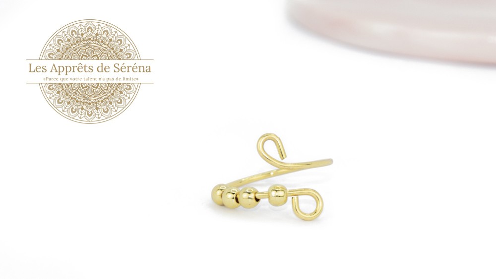Support bague simple anti stress pour pendentifs en acier doré