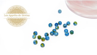 facettes en agate de feu teintée aqua lime grade A
