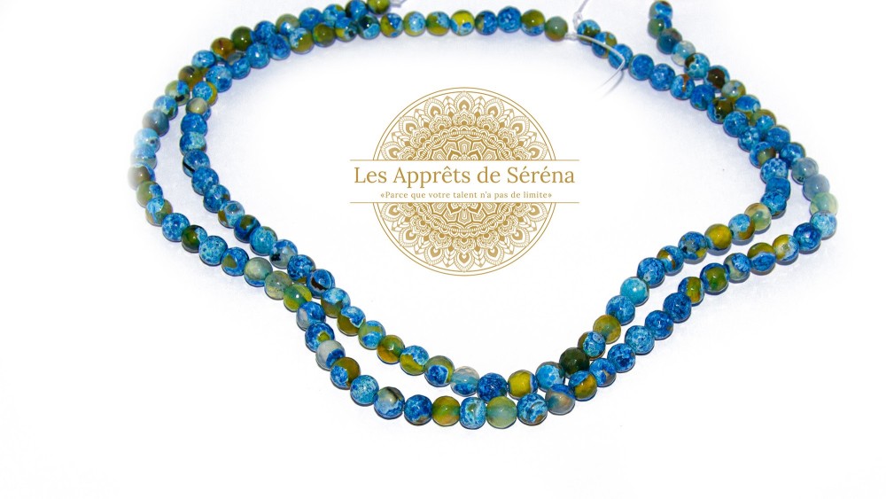 30 Perles 6mm à facettes en agate de feu teintée
