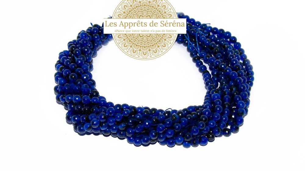 30 Perles 6mm à facettes en jade teintée
