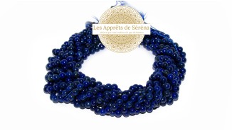 30 Perles 6mm à facettes en jade teintée bleu marine
