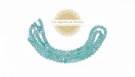 30 Perles 6mm à facettes en jade teintée vert eau