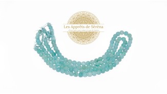 30 Perles 6mm à facettes en jade teintée vert eau