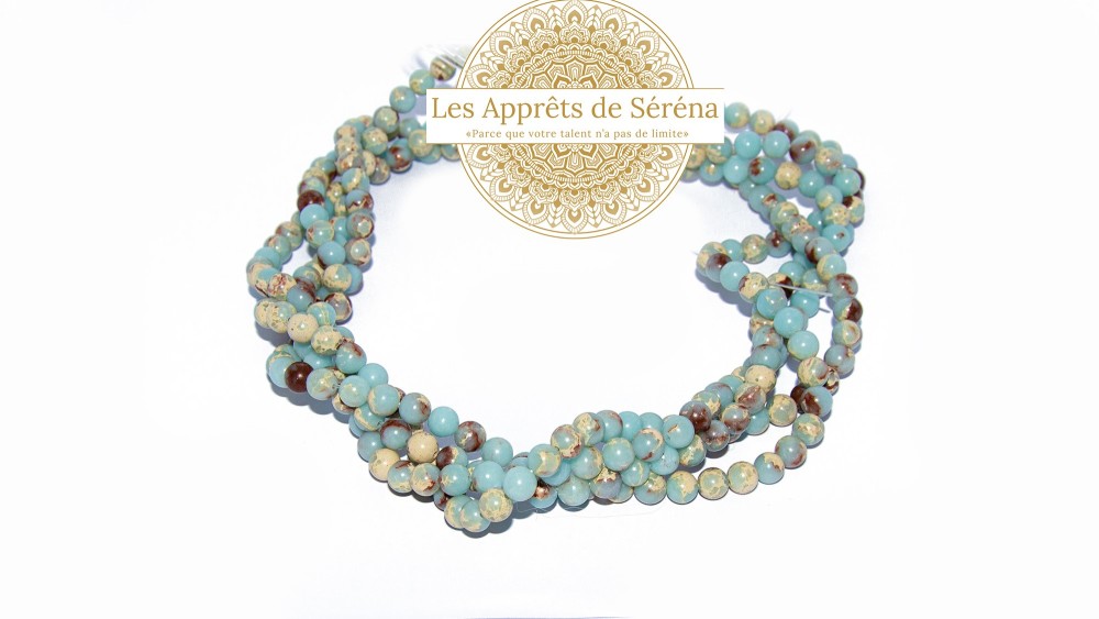 copy of 30 Perles 6mm à facettes en agate bleu à rayures grade A