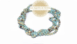 30 Perles 6mm lisses en jaspe aqua terra
