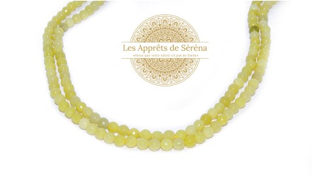 30 Perles 6mm à facettes en jade