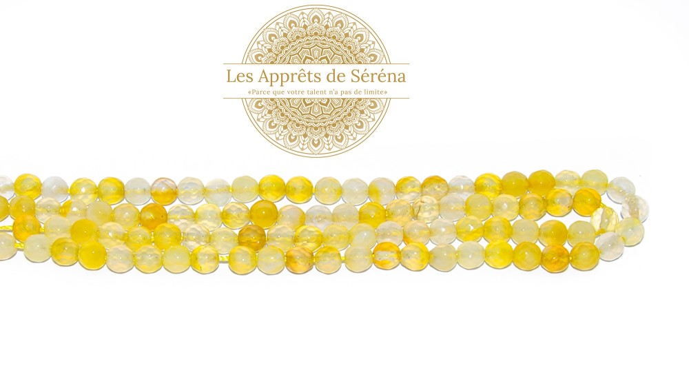 30 Perles 6mm à facettes en agate