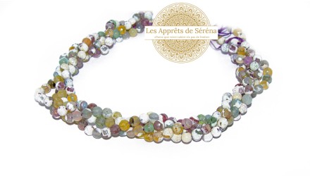 copy of 30 Perles 6mm à facettes en agate bleu à rayures grade A