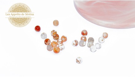 30 Perles 6mm à facettes en agate de feu