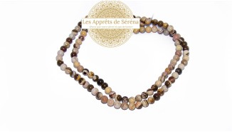 30 Perles 6mm à facettes en jaspe zèbre naturelle