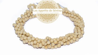 30 Perles 6mm à facettes en os fossilisé