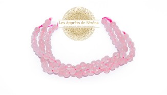 30 Perles à facettes 6mm en quartz rose naturel