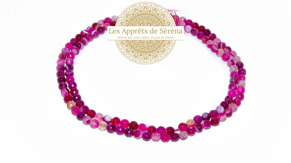 agate naturelle teinté fuchsia