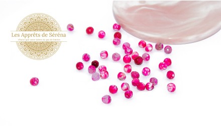 agate naturelle teinté fuchsia