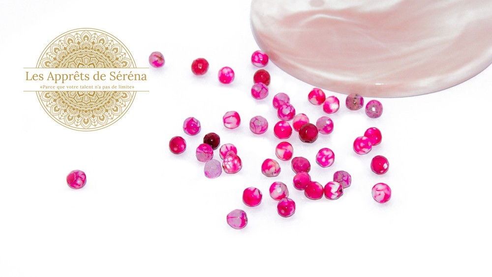 agate naturelle teinté fuchsia