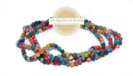 30 Perles lisses 6mm en jaspe