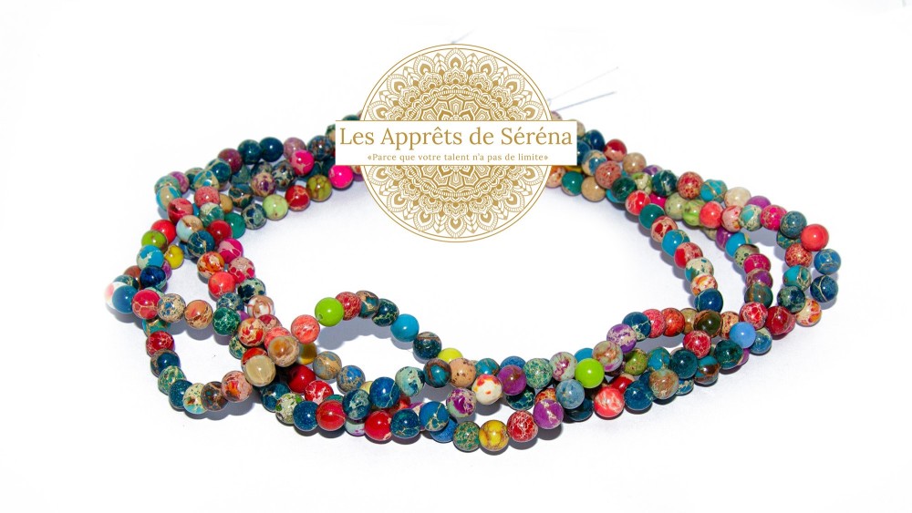 30 Perles lisses 6mm en jaspe