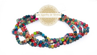 30 Perles lisses 6mm en jaspe