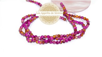 30 Perles à facettes 6mm en agate de feu sorbet