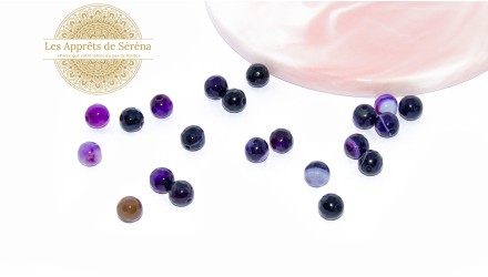 copy of 30 Perles 6mm à facettes en agate bleu à rayures grade A
