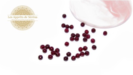 30 Perles à facettes 6mm en jade naturelle teintée cerise