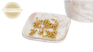 Perles intercalaires rondes 3mm en laiton doré