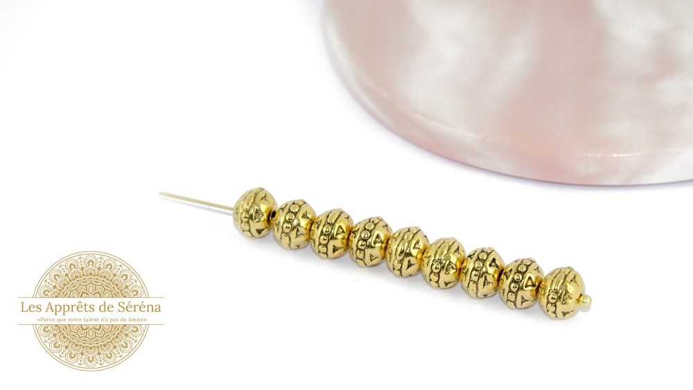 intercalaires rondes 8mm en zamak doré