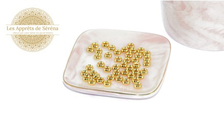 Perles intercalaires donuts 6x3mm en laiton doré